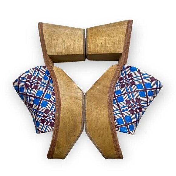 New in Box, Rachel Comey Jibe Clog in Blue multi print leather,  Size 10 - Picture 7 of 14